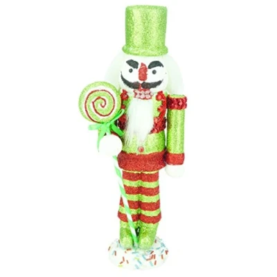 Image of Christmas Concepts® 30cm (12&quot;) Glitter Foam Nutcracker Soldier Decoration Decorations (Green)