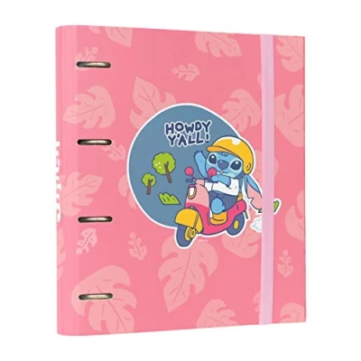Image of Grupo Erik Disney Stitch 4 Ring Binder Premium A4 Folders 10.6 x 12.6 inches 27 32 cm Ringbinder Gifts