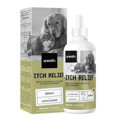 Image of Herbal Cat and Dog Itchy Skin Relief Liquid 250ml Add Drops to Food/Water Long Term 100% Natural Hot Spot for Dogs &amp; Cats Nourishes