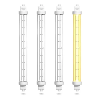 Image of TobeBright 500W Gantry Lights Jacket Food Lamp 240V, 220MM R7S Heat Safe Catering Bulbs Halogen Heater Bulb for Canteen Buffet Cater Events Kitchen Hospitality,4 Pack