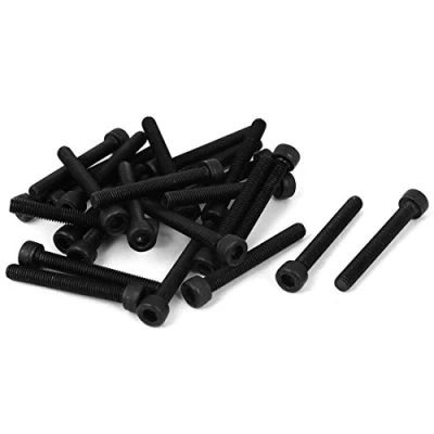 Image of Sourcingmap M5 x 40mm Carbon Steel Full Thread Hex Socket Cap Head Screws Bolts Black 25 Pcs