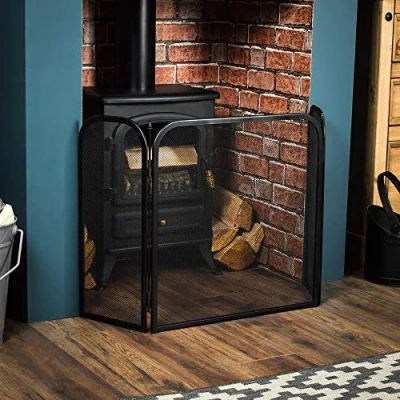 Image of Home Discount Fire Vida Roxby Screen Spark Guard Square, Black