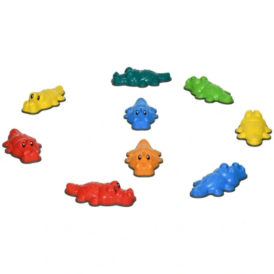 Image of ZONEKIZ Kids Stepping Stones, 9PCs Balance River Crocodile Designed Sensory Toy with Anti Slip Edge, Indoor Outdoor Obstacle Courses, Stackable