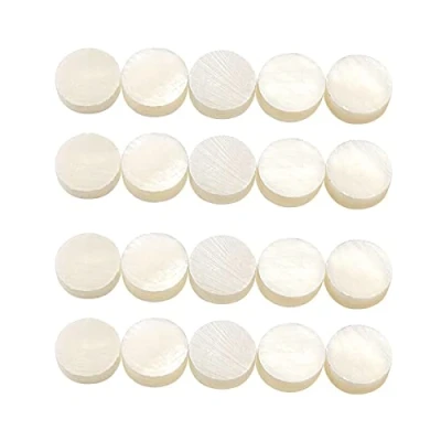 Image of Create idea 20PCS Fretboard Inlay Dots 6mm Natural Abalone Shell Markers Decoration for Guitar Ukulele Bass Mandolin Banjo White