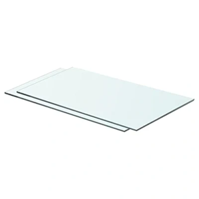 Image of vidaXL 2x Shelves Panel Glass Clear Sheet Plate for Display Case Storeroom Cabinet Slatwall Shop Easy to Wipe Clean Thick 60x30cm
