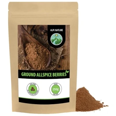 Image of allspice ground (250g, 8.8 oz), grains 100% natural, powder without additives, vegan