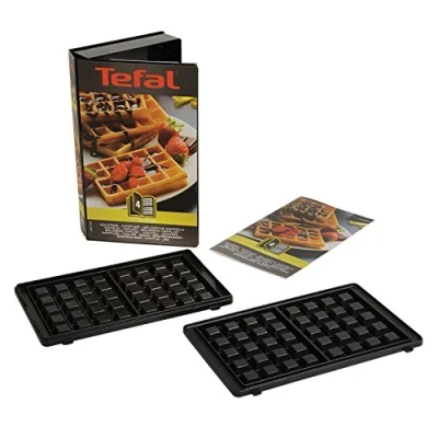 Image of Tefal XA800412 Waffle Plates Set, Non Stick, Snack Time, Accessory, Collection, Black