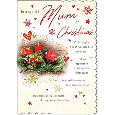 Image of Piccadilly Greetings Photo Christmas Card Mum 9 x 6 inches