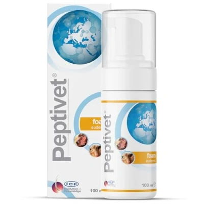 Image of Peptivet Foam Eudermic for Dogs and Cats Soothing Itchy Skin Moisturising Fast absorbing Non Irritant 100 ml