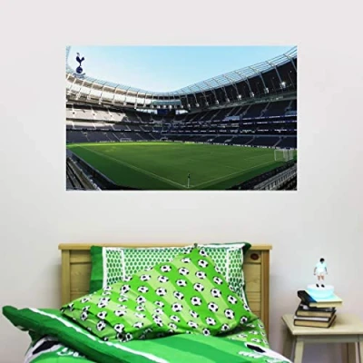 Image of Tottenham Hotspur Beautiful Game Stadium Mural (Inside) Wall Art Sticker + Spurs Crest Decals (60cm x 35cm)