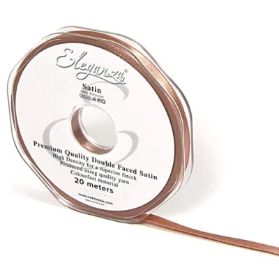 Image of Eleganza Double Faced Satin Ribbon Deep Rose Gold 6mm x 20m
