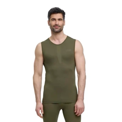 Image of FALKE Men&#039;s Warm M S/L SH Functional Yarn Quick Dry 1 Piece Base Layer Top, Green (Herb 7754) New eco Friendly, S