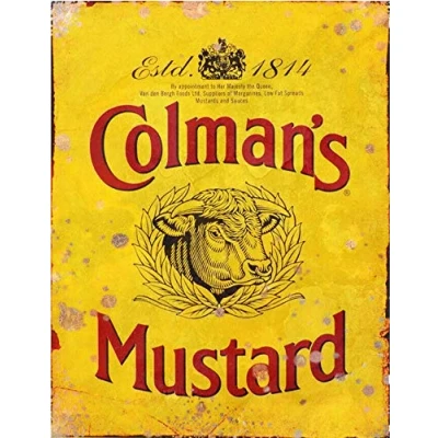 Image of Vintage Advertising Wall Tin Plaque 20x15cm Pub Shed Bar Man Cave Home Bedroom Office Kitchen Gift Metal Sign Retro Colmans Mustard