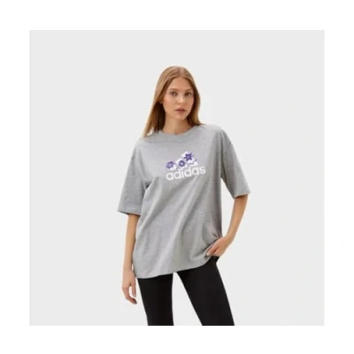 Image of adidas Women&#039;s Flower Pack Badge of Sport Tee, Medium Grey Heather, L