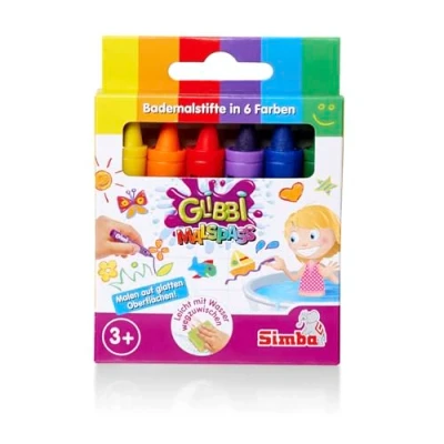 Image of Simba Glibbi 105953679 Colouring Fun, 6 Pens, Bath Paint 6, Washable, from 3 Years