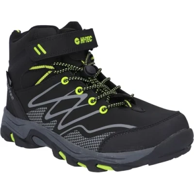 Image of Hi Tec Boys Blackout Mid Boots, Black, 12 UK