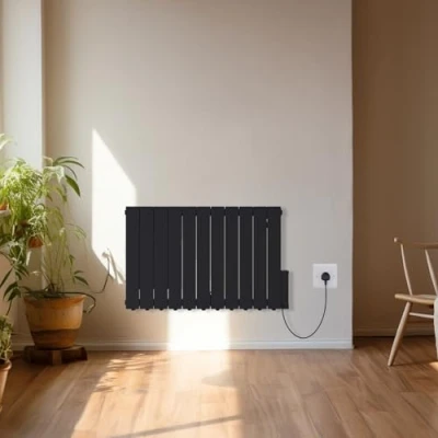 Image of NRG 2000W Electric Oil Filled Radiator LCD Display Portable Heater with Adjustable Thermostat and Timer for Home Use Black