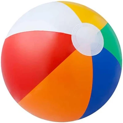 Image of SHATCHI 24in Beach Ball Inflatable Rainbow Coloured Holiday Swimming Pool Party Toys Blow Up Summer Outdoor Games, 1pc