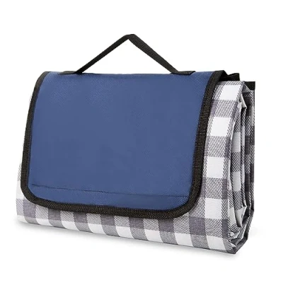 Image of Albert Austin Foldable Picnic Blanket with Waterproof Backing 200x140cm Quick Dry Beach Mat Slip Resistant Easy Wash Lightweight for Outdoor Travel Camping Park Hiking (Blue)