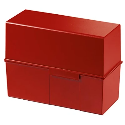 Image of HAN Index Card Box DIN A5 Landscape for 450 Cards with Steel Hinge, Red, 975 17