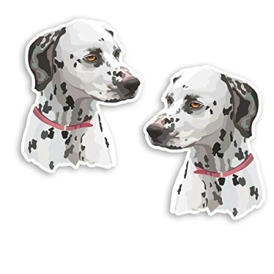 Image of 2 x 10cm Dalmatian Dog Vinyl Stickers Puppy Cute Sticker Luggage Laptop #20695 (10cm Tall)