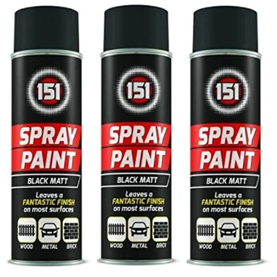 Image of 250ml High Grade Matt Gloss Household Spray Paint Can for Autos Wood Metal Plastic Graffiti (2, Black Matt)