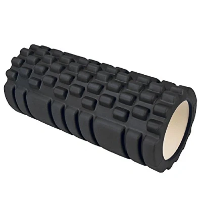 Image of Sabar Yoga Roller Foam Grid Textured Trigger Point Massage Gym Exercise Workout Fitness Physio Pilates Muscle Recovery (Black)