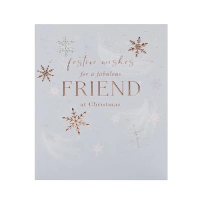 Image of UK Greetings Christmas Card for Him/Her/Friend Snowflakes Design