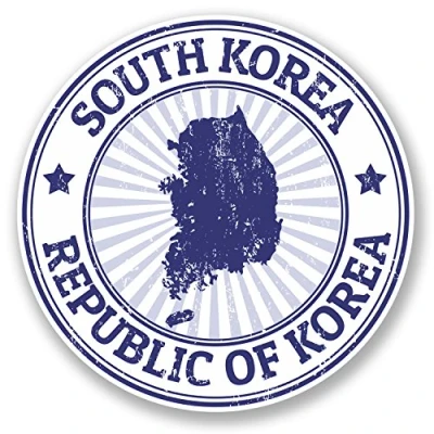 Image of 2 x 10cm South Korea Flag Map Vinyl Sticker Decal Car Laptop Luggage Tag #5856 (10cm 10cm)
