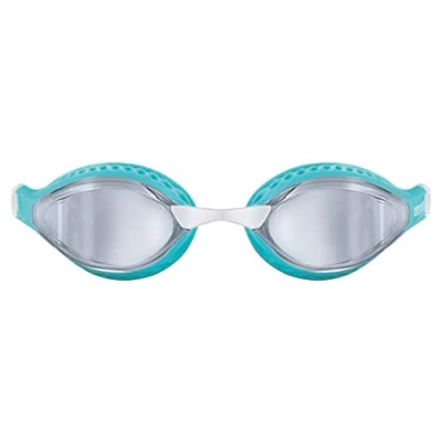 Image of Arena Unisex Airspeed Mirror Racing Goggles,SILVER TURQUOISE MULTI