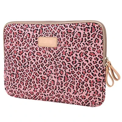 Image of Leopard Print Laptop Notebook MacBook iPad Case Bag Sleeves, 8.3 Inch Cover Sleeve for MacBook/Laptops/Notebooks/Ultrabooks/Netbooks,Red