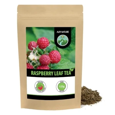 Image of Raspberry Leaf Infusion (125g, 4.4 oz), Tea, Cut Leaves, Gently Dried, 100% Pure and Natural, Herbal Leaves Tea
