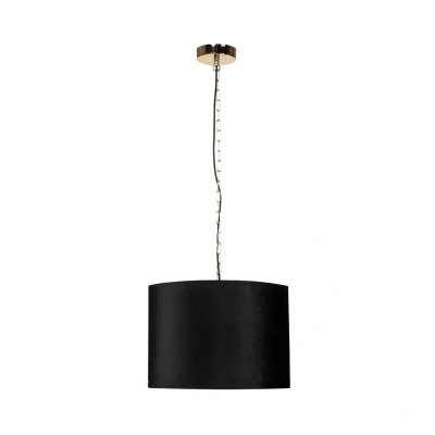 Image of Inga Cylindrical Pendant Ceiling Light, Black, 1x E27