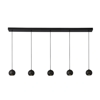 Image of Eindhoven 5 Light Matt Black Bar Pendant