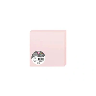Image of Clairefontaine Ref 2855C Pollen Folded Card (Pack of 25 Sheets) 135 x 135mm Sized, 210gsm Card, Inkjet &amp; Laser Printer Compatible, Acid Free Pink