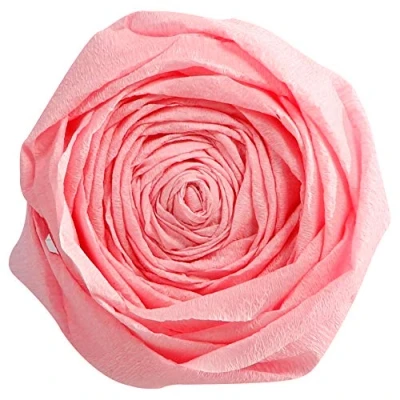 Image of Clairefontaine Ref 903033C Superior Quality Crepe Paper (Pack of 10 Sheets) 2 x 0.5m Sized Sheets, 40% Creppage, 32gsm Paper, Delivered Folded Pale Pink