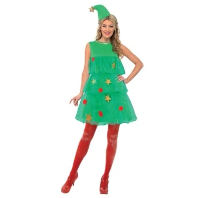 Image of Smiffys Christmas Tree Costume, Green, S UK Size 08 10