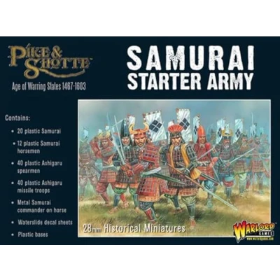 Image of Samurai Starter Army 28mm Scale Plastic Miniatures for Pike &amp; Shotte by Warlord Games Highly Detailed Warring States Era Table top Wargaming