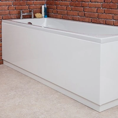 Image of VeeBath Linx Universal Front Side Bath Panel White Gloss Moisture Resistant Wooden MDF with Adjutable Plinth 1500mm