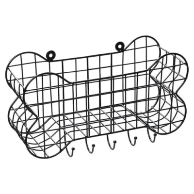 Image of House of Paws Dog Bone Wire Storage Wall Shelf Large