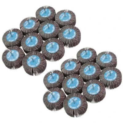 Image of 80 Grit 80mm Flap Wheel Disc Abrasive Sanding Pads for Drills Grinders 6mm Shank 20pc