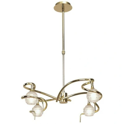 Image of Dali Telescopic Ceiling Pendant Semi Flush Convertible 4 Light G9, Polished Brass