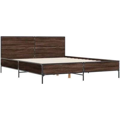 Image of vidaXL Bed Frame without Mattress Brown Oak 140x190 cm