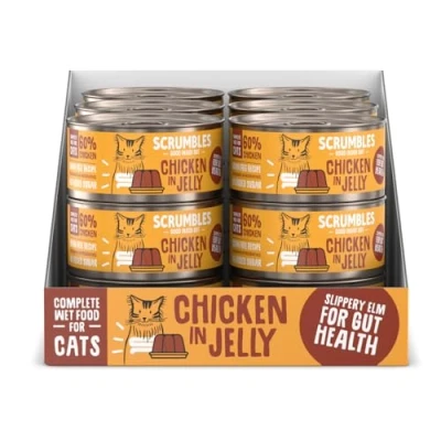 Image of Scrumbles Natural Wet Cat Food, Chicken in Jelly 18x 80g