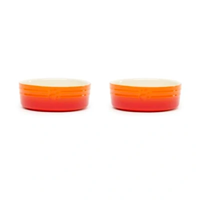 Image of Scruffs Ombre 2pc Ceramic Dog/Pet Bowl Set Orange 13cm