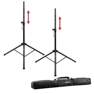 Image of Gator Frameworks Standard Speaker Stand Set; Includes (2) Stands and Nylon Carry Bag (GFW SPK 2000SET)