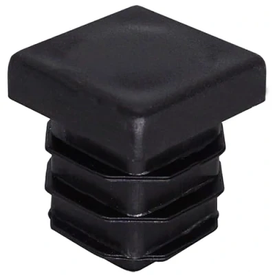 Image of SKIR&#039;CO (20 pcs) Square Plastic Plugs 18 x mm, Mat Tube End Caps, Inserts, Fence Post Plugs, Black RAL 9005
