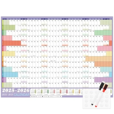 Image of SULOLI Wall Planner 2024 2025,A1 Calendar 24 25 Mid Year 2025 July to Academic Planner(85X58CM)