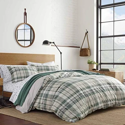 Image of Eddie Bauer Duvet Cover Set, Cotton, Evergreen, Twin
