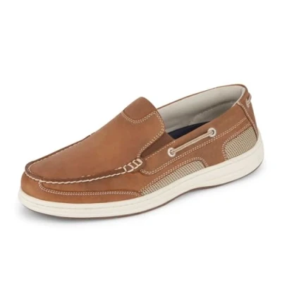 Image of DOCKERS Men&#039;s Tiller Boat Shoe, Dark Tan Crazy Horse, 10 UK